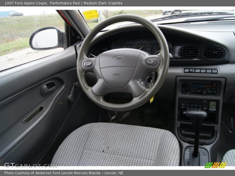Performance Red / Medium Dark Graphite 1997 Ford Aspire Coupe