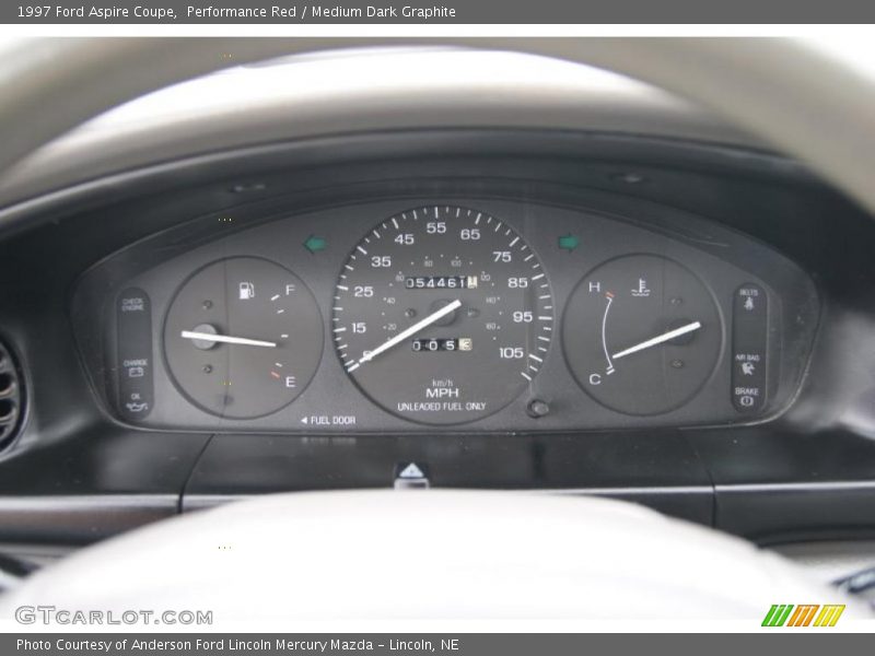Performance Red / Medium Dark Graphite 1997 Ford Aspire Coupe