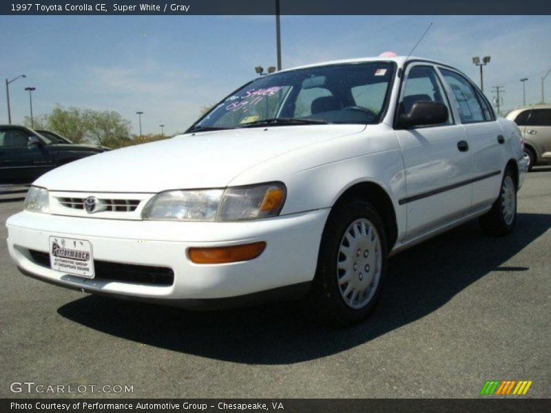 Super White / Gray 1997 Toyota Corolla CE