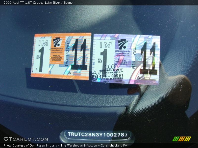 Lake Silver / Ebony 2000 Audi TT 1.8T Coupe