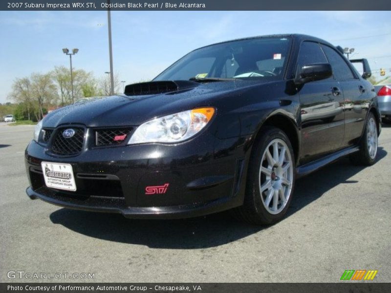 Obsidian Black Pearl / Blue Alcantara 2007 Subaru Impreza WRX STi