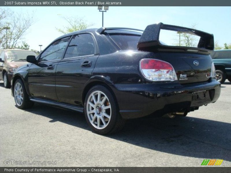 Obsidian Black Pearl / Blue Alcantara 2007 Subaru Impreza WRX STi