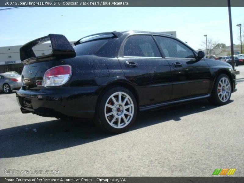 Obsidian Black Pearl / Blue Alcantara 2007 Subaru Impreza WRX STi