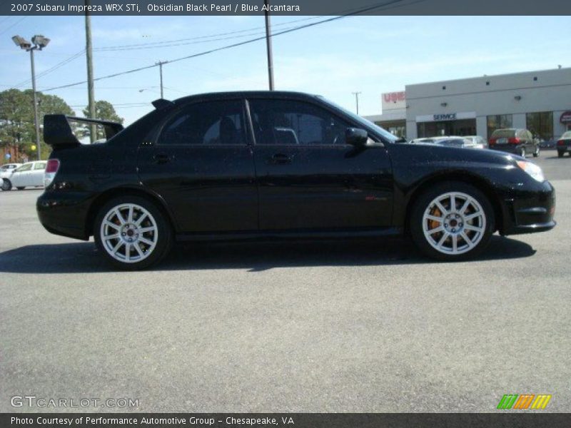 Obsidian Black Pearl / Blue Alcantara 2007 Subaru Impreza WRX STi