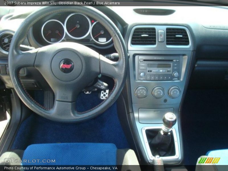 Obsidian Black Pearl / Blue Alcantara 2007 Subaru Impreza WRX STi