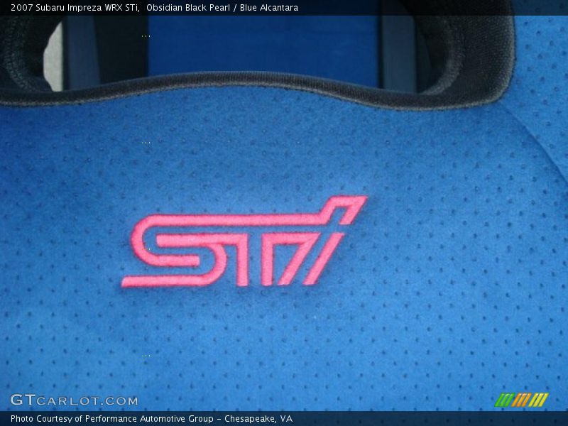 Obsidian Black Pearl / Blue Alcantara 2007 Subaru Impreza WRX STi