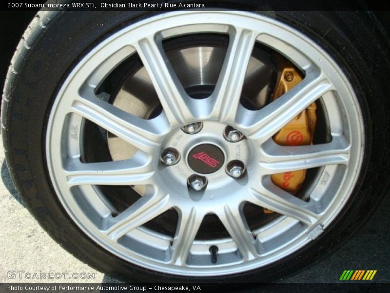 Obsidian Black Pearl / Blue Alcantara 2007 Subaru Impreza WRX STi