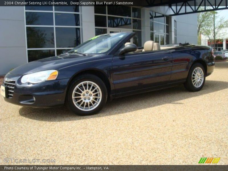 Deep Sapphire Blue Pearl / Sandstone 2004 Chrysler Sebring LXi Convertible