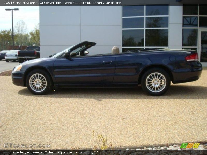 Deep Sapphire Blue Pearl / Sandstone 2004 Chrysler Sebring LXi Convertible
