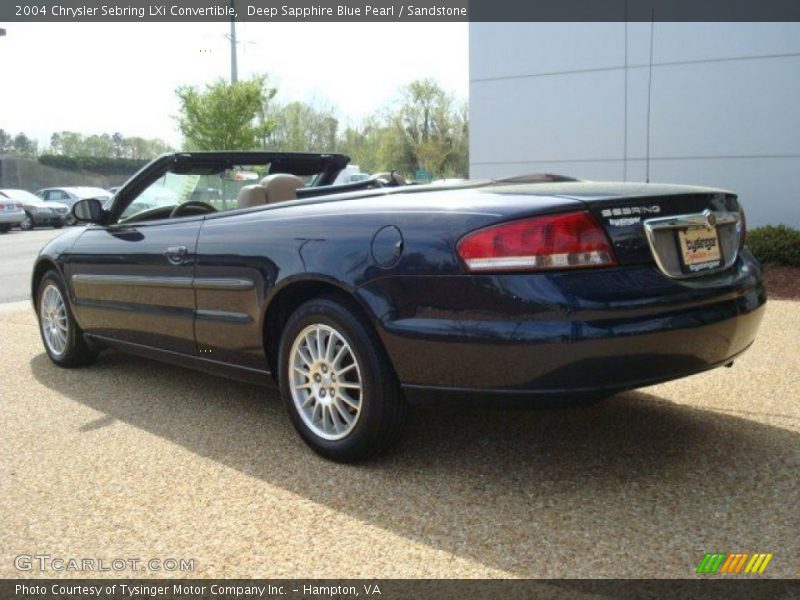 Deep Sapphire Blue Pearl / Sandstone 2004 Chrysler Sebring LXi Convertible