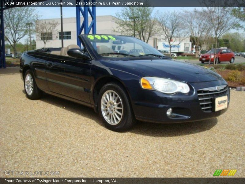 Deep Sapphire Blue Pearl / Sandstone 2004 Chrysler Sebring LXi Convertible