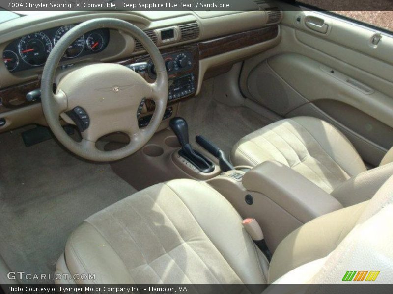 Deep Sapphire Blue Pearl / Sandstone 2004 Chrysler Sebring LXi Convertible