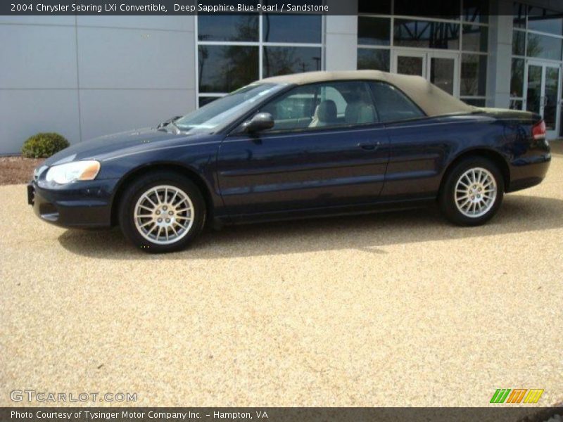 Deep Sapphire Blue Pearl / Sandstone 2004 Chrysler Sebring LXi Convertible