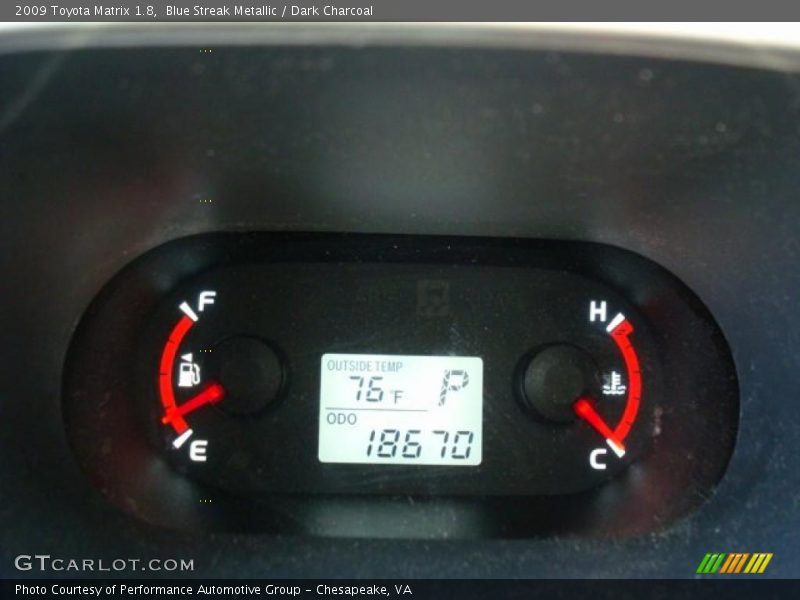 Blue Streak Metallic / Dark Charcoal 2009 Toyota Matrix 1.8
