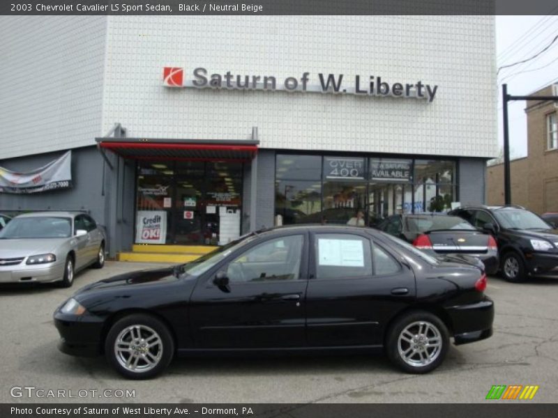 Black / Neutral Beige 2003 Chevrolet Cavalier LS Sport Sedan