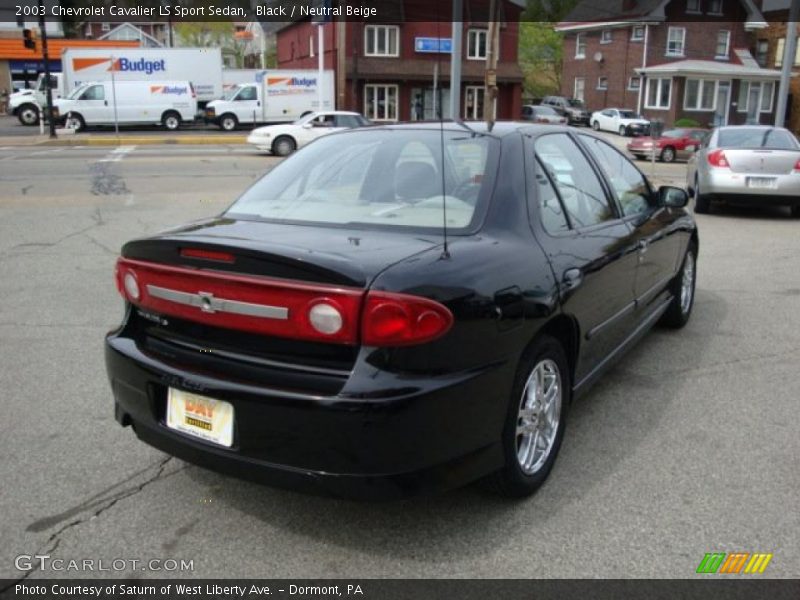 Black / Neutral Beige 2003 Chevrolet Cavalier LS Sport Sedan