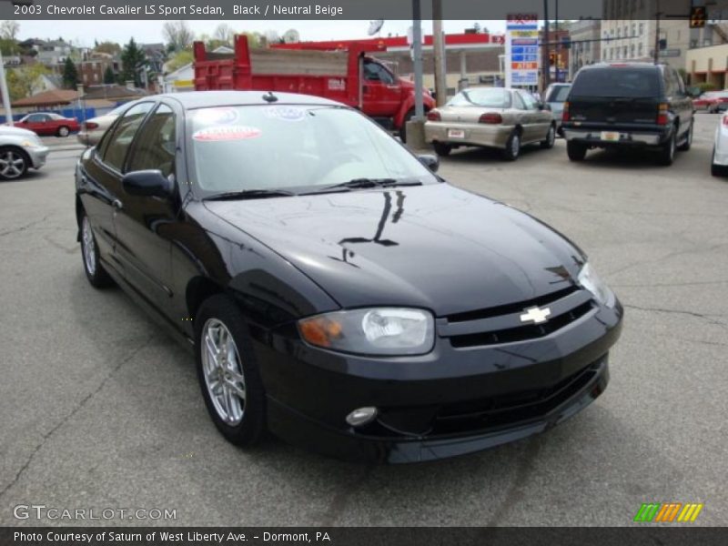 Black / Neutral Beige 2003 Chevrolet Cavalier LS Sport Sedan