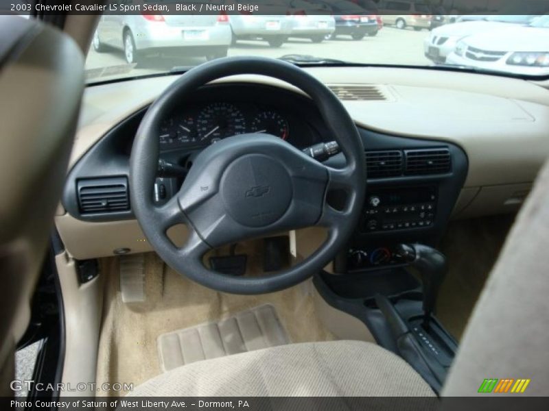 Black / Neutral Beige 2003 Chevrolet Cavalier LS Sport Sedan