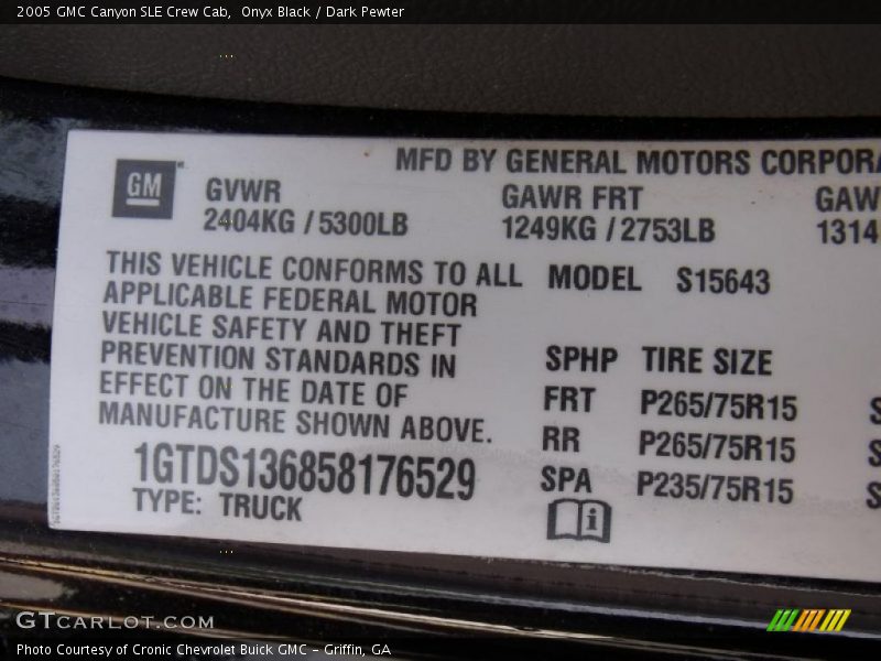 Onyx Black / Dark Pewter 2005 GMC Canyon SLE Crew Cab