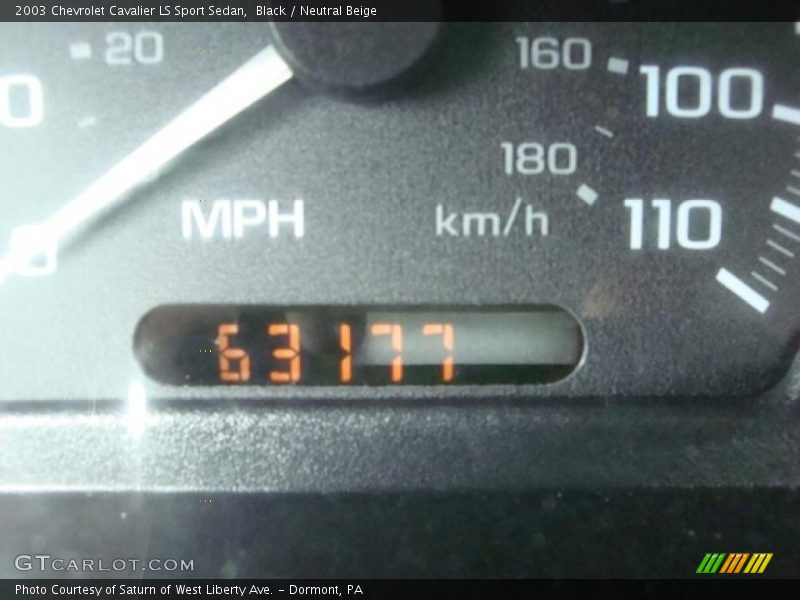 Black / Neutral Beige 2003 Chevrolet Cavalier LS Sport Sedan