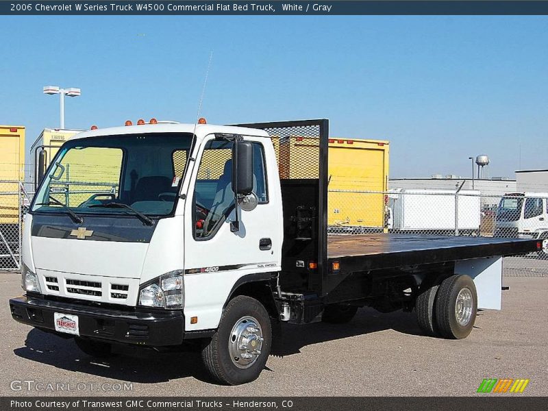 White / Gray 2006 Chevrolet W Series Truck W4500 Commercial Flat Bed Truck
