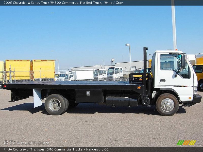 White / Gray 2006 Chevrolet W Series Truck W4500 Commercial Flat Bed Truck