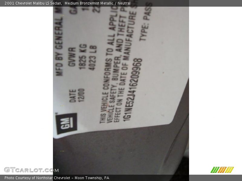 Medium Bronzemist Metallic / Neutral 2001 Chevrolet Malibu LS Sedan