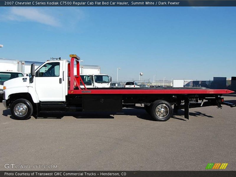 Summit White / Dark Pewter 2007 Chevrolet C Series Kodiak C7500 Regular Cab Flat Bed Car Hauler