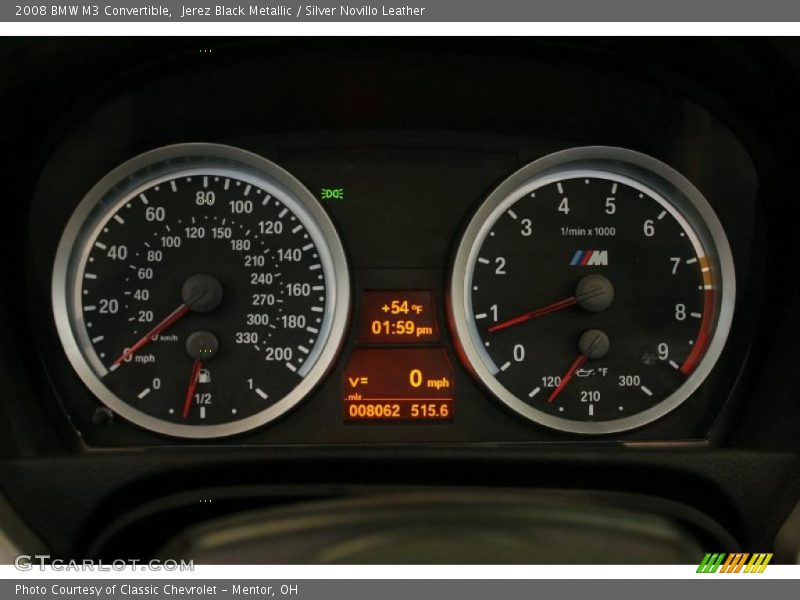 Jerez Black Metallic / Silver Novillo Leather 2008 BMW M3 Convertible