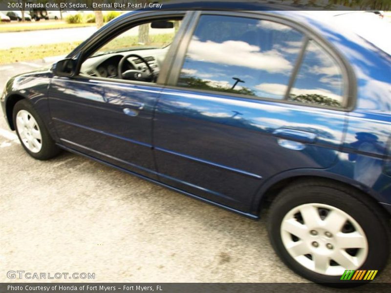 Eternal Blue Pearl / Gray 2002 Honda Civic EX Sedan