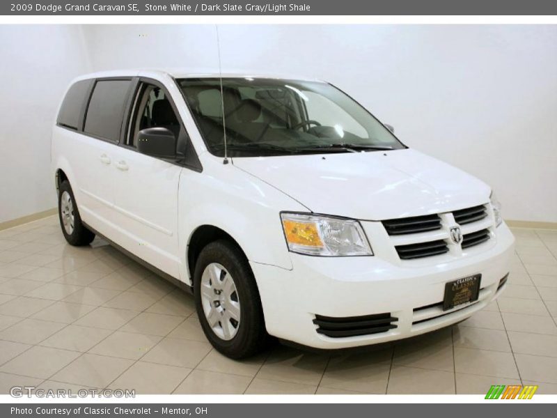 Stone White / Dark Slate Gray/Light Shale 2009 Dodge Grand Caravan SE