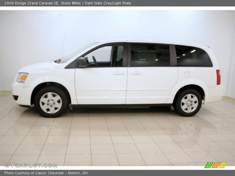 Stone White / Dark Slate Gray/Light Shale 2009 Dodge Grand Caravan SE