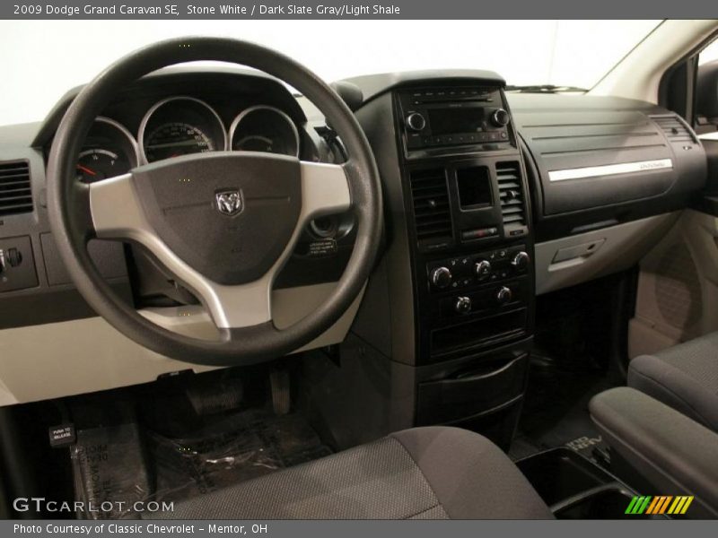 Stone White / Dark Slate Gray/Light Shale 2009 Dodge Grand Caravan SE