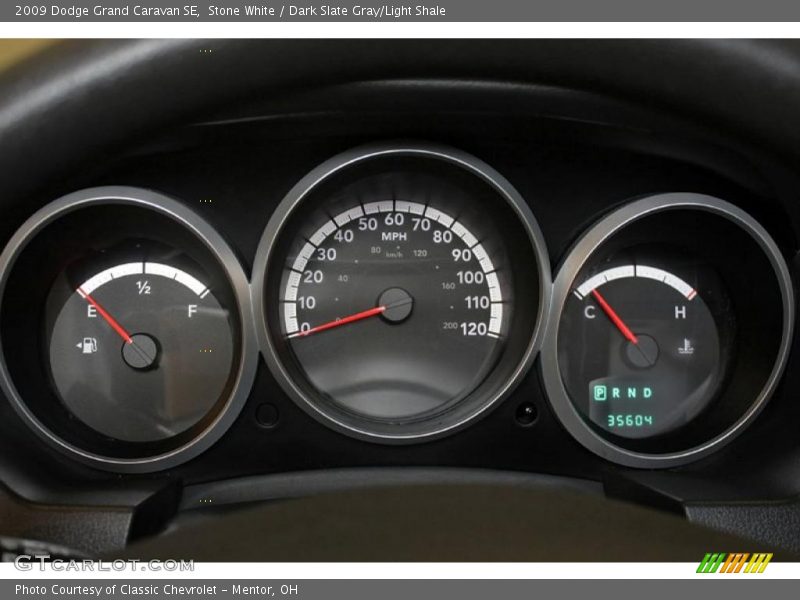 Stone White / Dark Slate Gray/Light Shale 2009 Dodge Grand Caravan SE