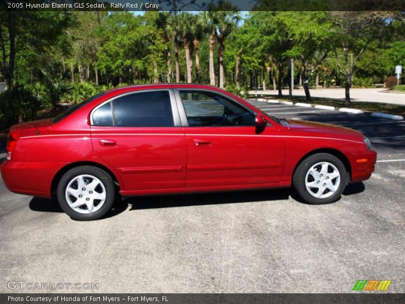 Rally Red / Gray 2005 Hyundai Elantra GLS Sedan