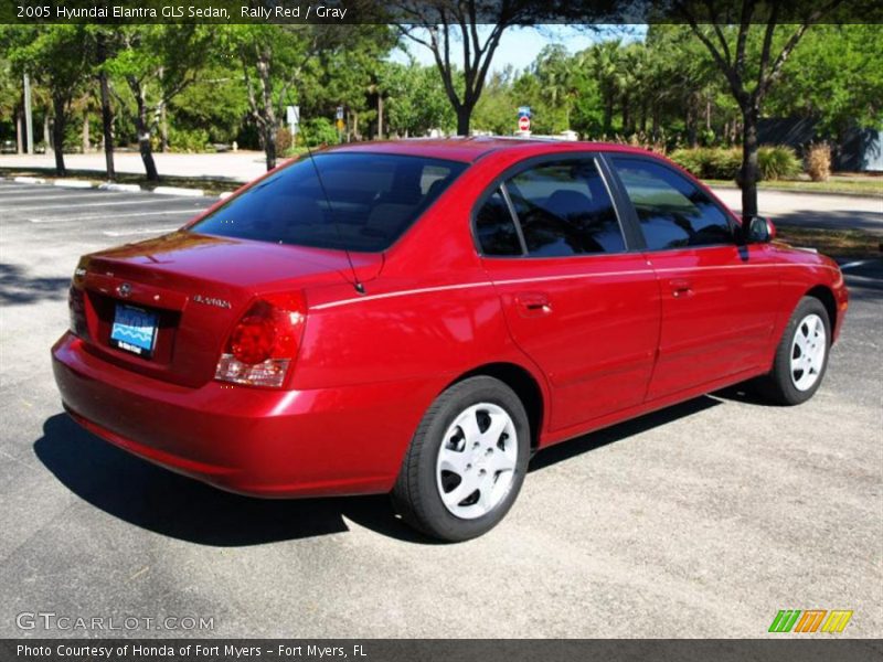 Rally Red / Gray 2005 Hyundai Elantra GLS Sedan