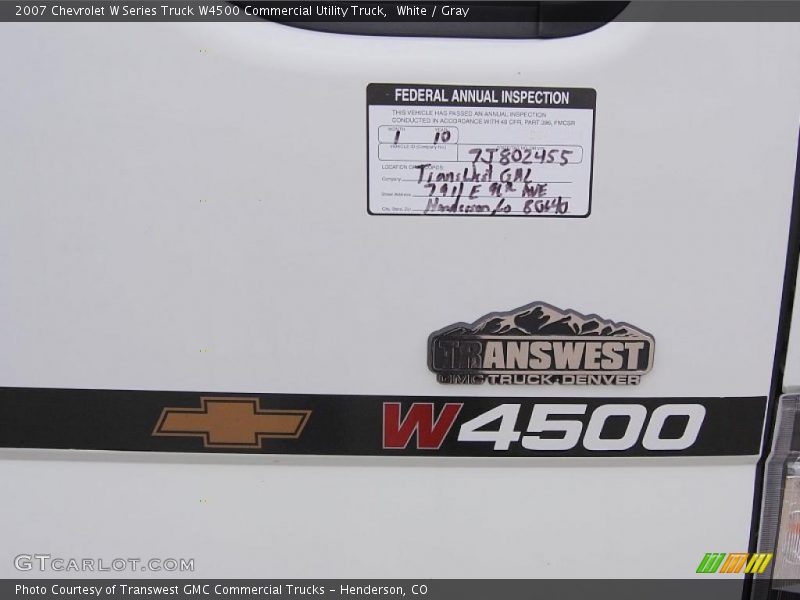 White / Gray 2007 Chevrolet W Series Truck W4500 Commercial Utility Truck