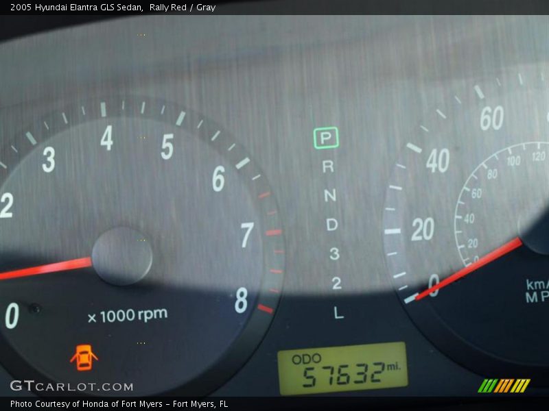 Rally Red / Gray 2005 Hyundai Elantra GLS Sedan