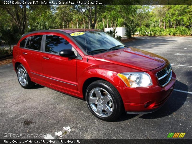 Inferno Red Crystal Pearl / Pastel Slate Gray 2007 Dodge Caliber R/T