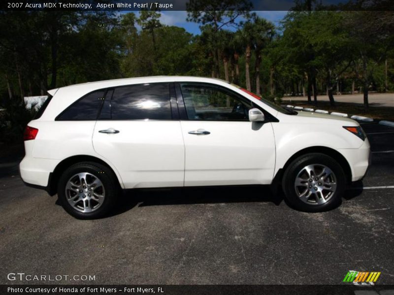 Aspen White Pearl / Taupe 2007 Acura MDX Technology
