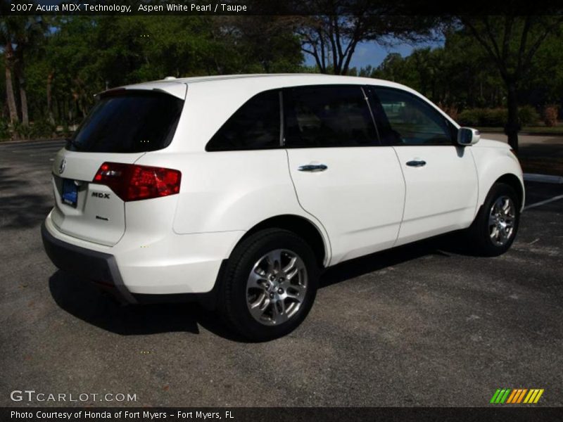 Aspen White Pearl / Taupe 2007 Acura MDX Technology