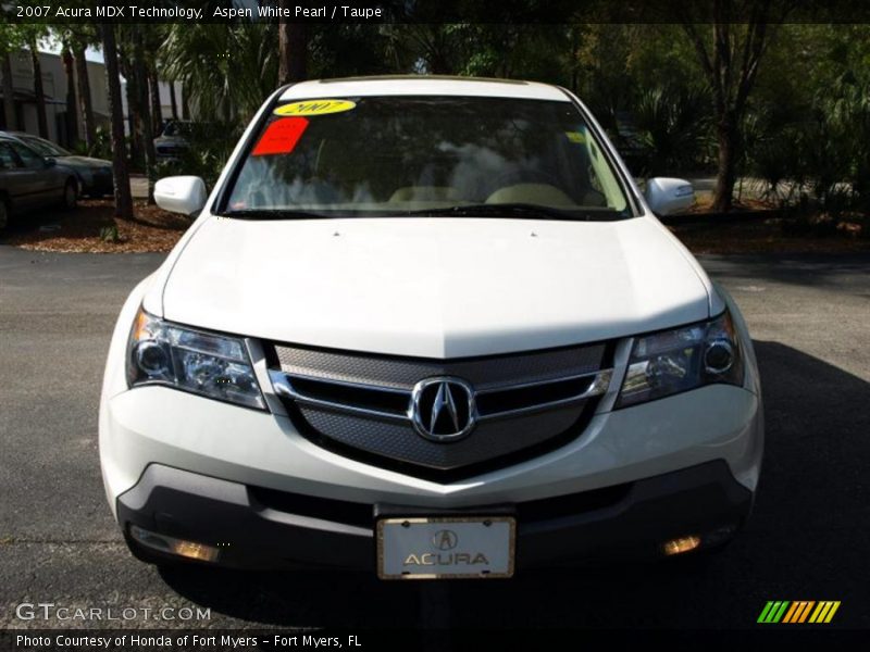 Aspen White Pearl / Taupe 2007 Acura MDX Technology