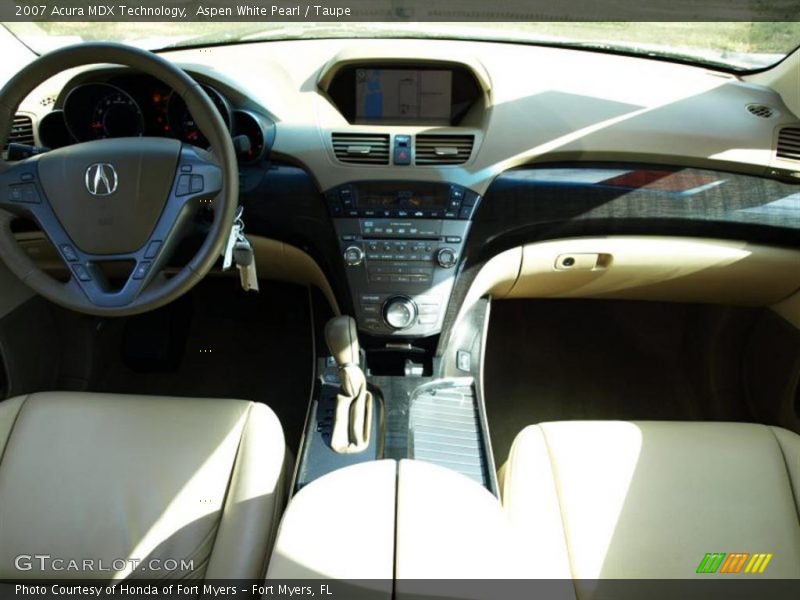Aspen White Pearl / Taupe 2007 Acura MDX Technology