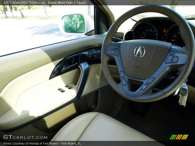 Aspen White Pearl / Taupe 2007 Acura MDX Technology