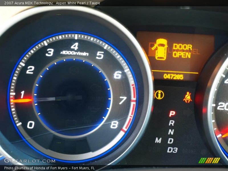 Aspen White Pearl / Taupe 2007 Acura MDX Technology