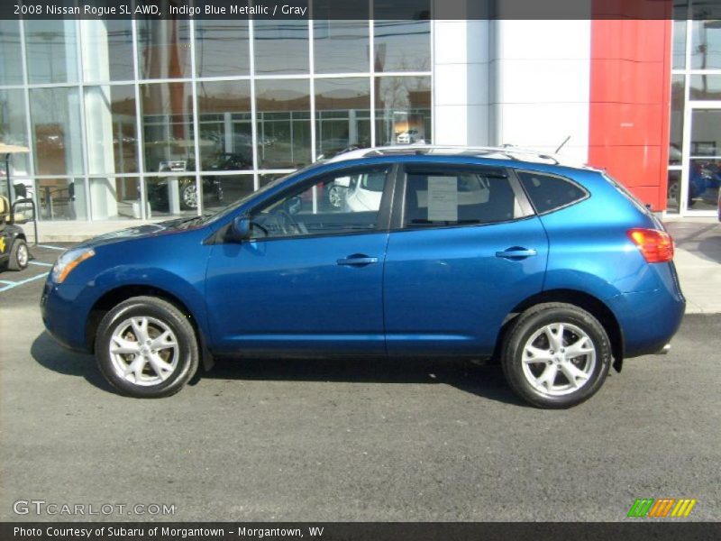 Indigo Blue Metallic / Gray 2008 Nissan Rogue SL AWD