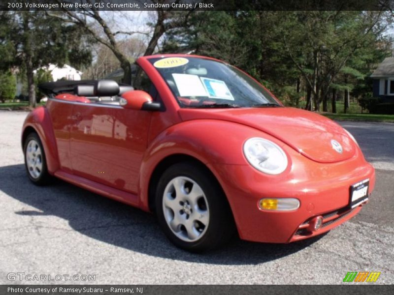 Sundown Orange / Black 2003 Volkswagen New Beetle GLS Convertible