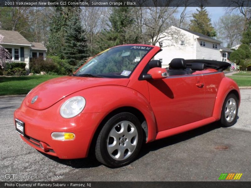 Sundown Orange / Black 2003 Volkswagen New Beetle GLS Convertible