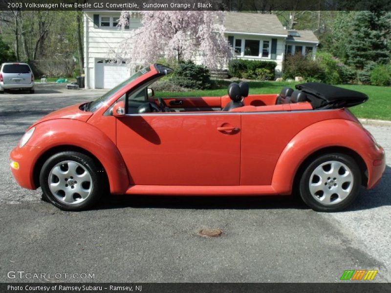 Sundown Orange / Black 2003 Volkswagen New Beetle GLS Convertible