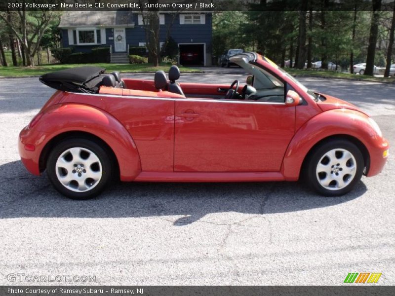 Sundown Orange / Black 2003 Volkswagen New Beetle GLS Convertible